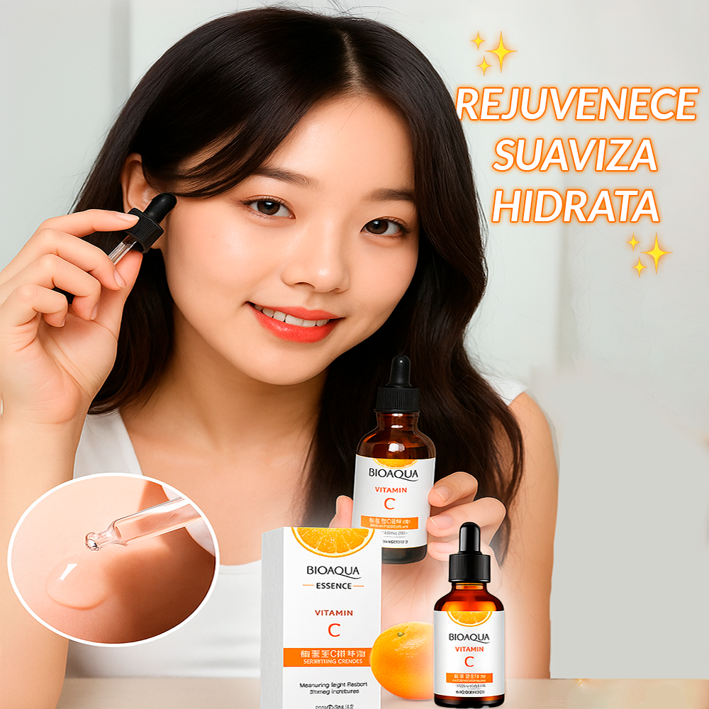 SERUM FACIAL BIOAQUA™ CON VITAMINA C | HIDRATACION & LUMINOCIDAD